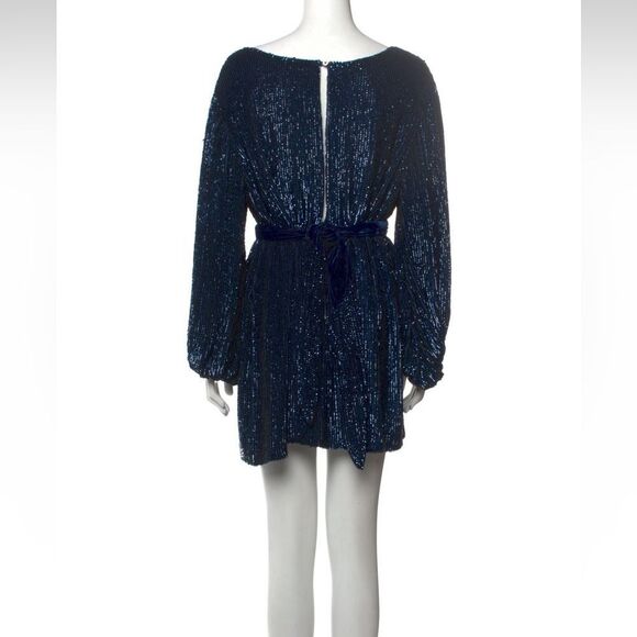 Auth Retrofete Navy Blue Sequins Dress US Medium - Picture 2 of 3
